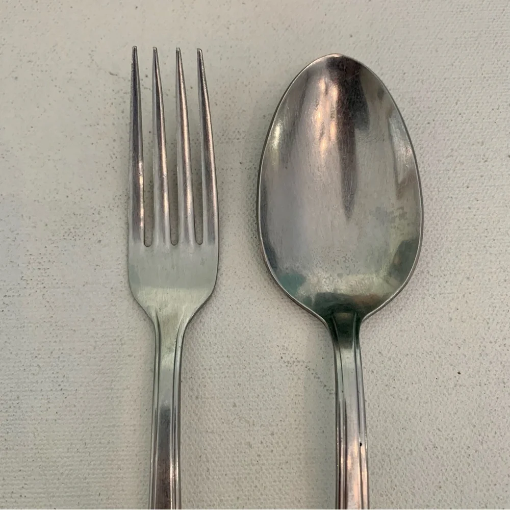 Parkway Stainless USA Dinner Spoon Fork Serving Flatware Silverware Lot Vintage